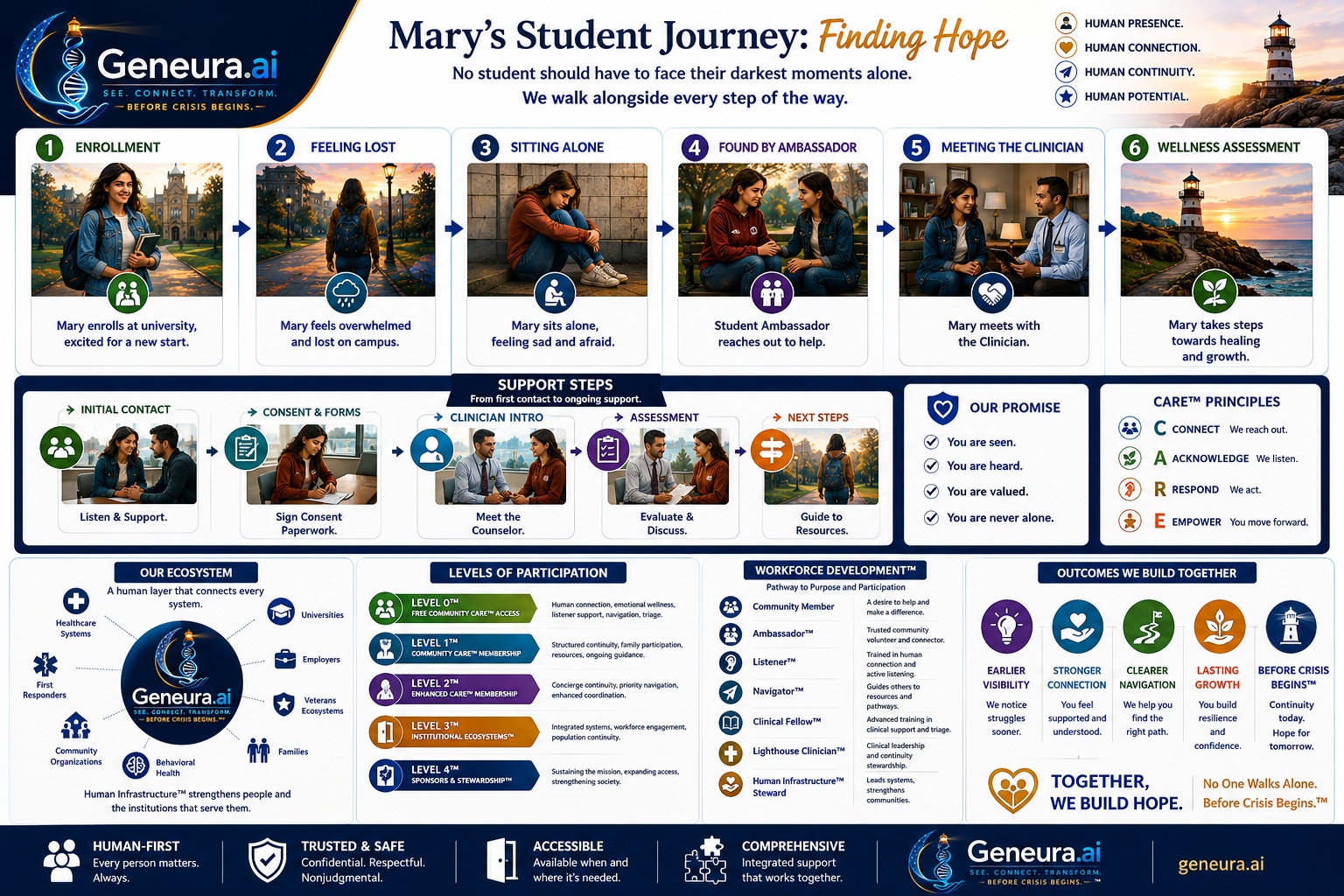 Geneura Mary's Student Journey graphic.